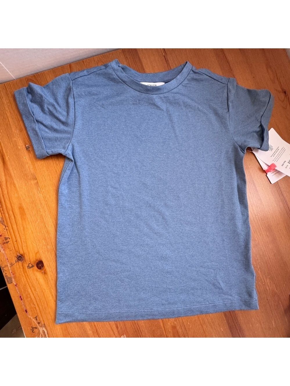 Athleta girl up tempo roll sleeve shirt blue size 6 nwt